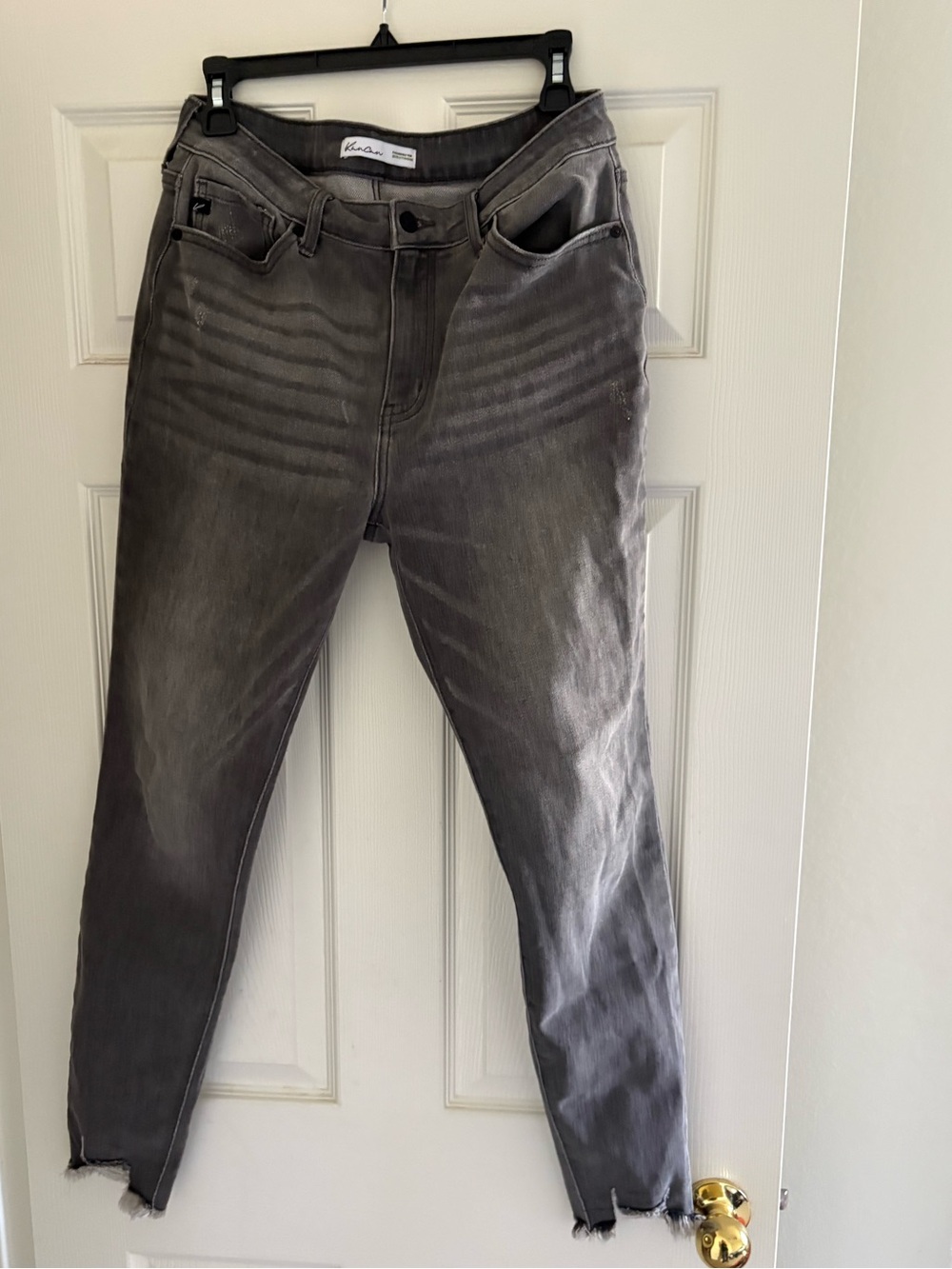 KanCan Gray Distressed Denim SZ 29 Jeans with Logo Waistband